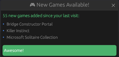 New Games Notifications
