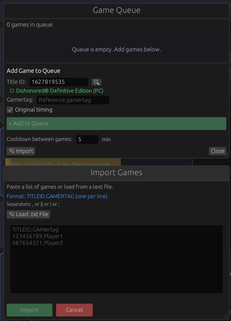 Queue Import